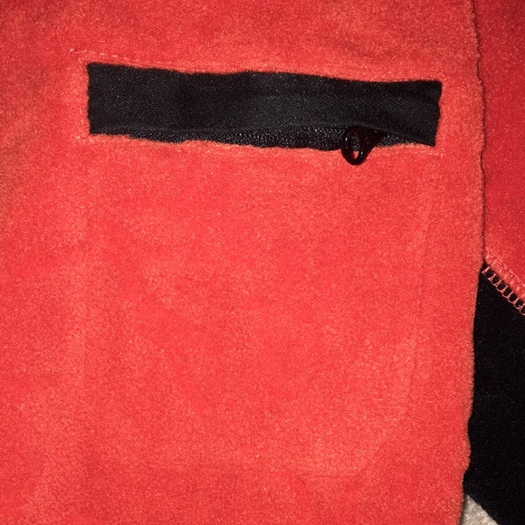 Old Navy Fleece three quarter zip in black and orange - Picture 4 of 5